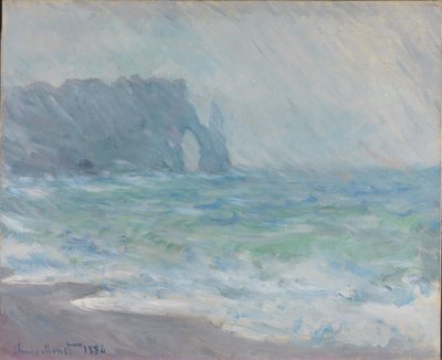 Rain in Étretat by Claude Monet