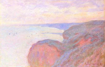 On the Cliff near Dieppe, Overcast Sky by Claude Monet