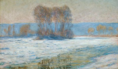 The Seine at Bennecourt, Winter by Claude Monet