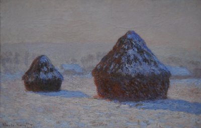 Wheatstacks, Snow Effect, Morning by Claude Monet