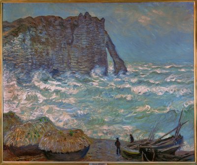 Étretat, Rough Sea by Claude Monet