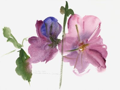 Hollyhocks by Claudia Hutchins Puechavy