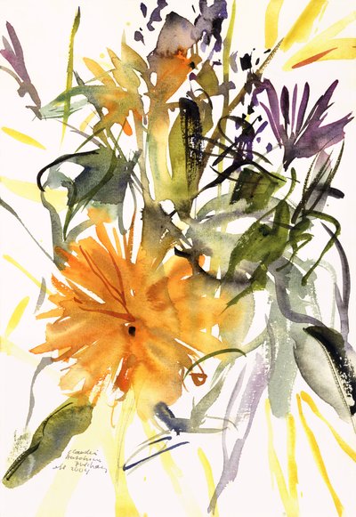 Marigold and Other Flowers by Claudia Hutchins Puechavy