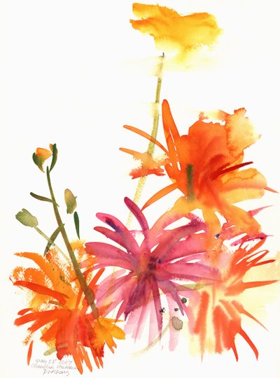 Marigolds and Other Flowers by Claudia Hutchins Puechavy