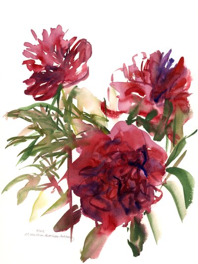 Peonies, 2002 by Claudia Hutchins Puechavy