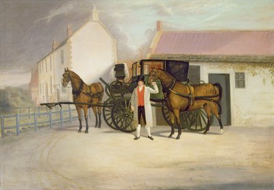 A Groom Holding a Carriage Team by Clifton Tomson