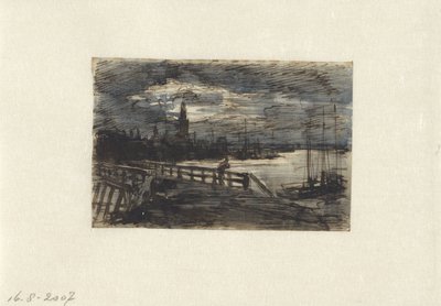 View of a Canal in a City by Coen Metzelaar