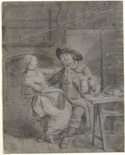 A Couple Merrymaking in a Tavern by Collet