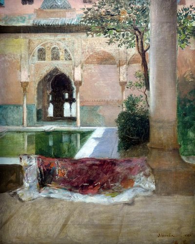 Courtyard of the Alhambra of Granada, 1880 by Constant
