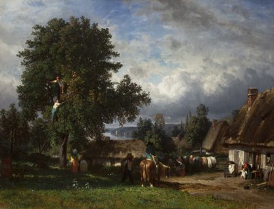 Apple Harvest in Normandy, 1835-65 by Constant Emile Troyon