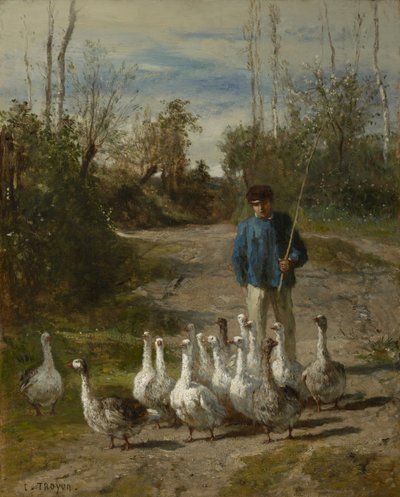 The Gooseherd by Constant Emile Troyon