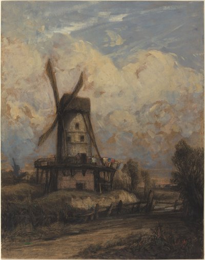 A Windmill against a Cloudy Sky by Constant Troyon