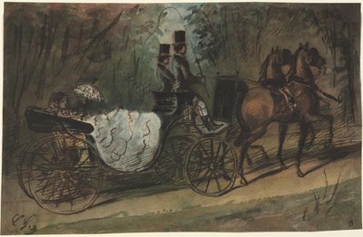 Carriage in the Bois de Boulogne by Constantin Guys
