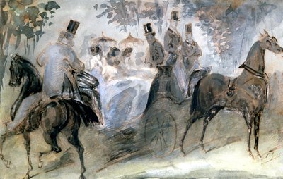 The Elegant Horse and Riders by Constantin Guys