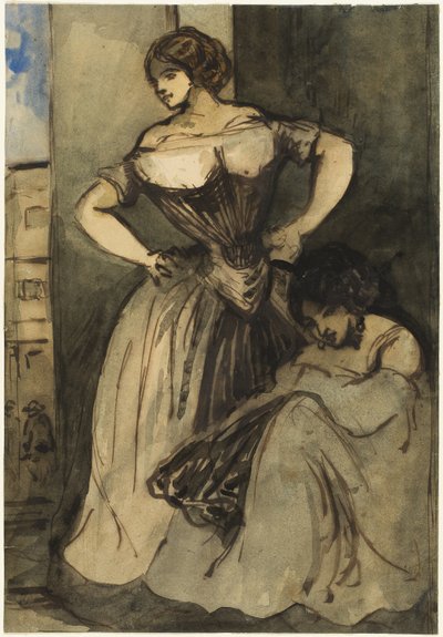 Two Women by Constantin Guys