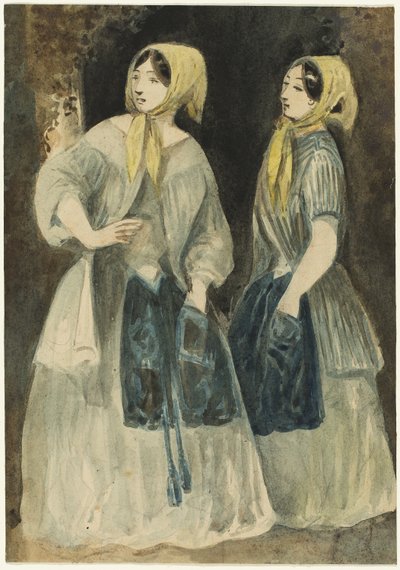 Two Women in Yellow Kerchiefs by Constantin Guys