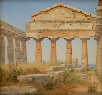 The Temple of Athena in Paestum, 1838 by Constantin Hansen