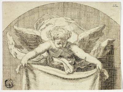 Putto Holding Sudarium by Cornelis Bloemaert