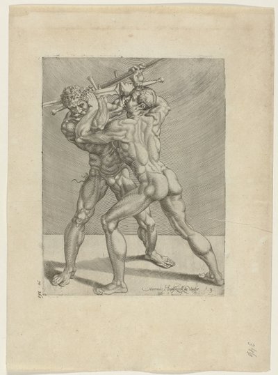 Two Swordsmen by Cornelis Bos
