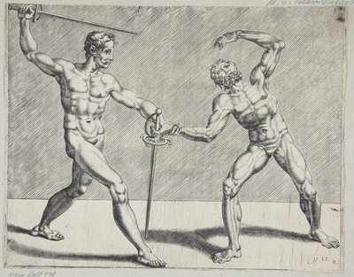 Two fencers by Cornelis Bos
