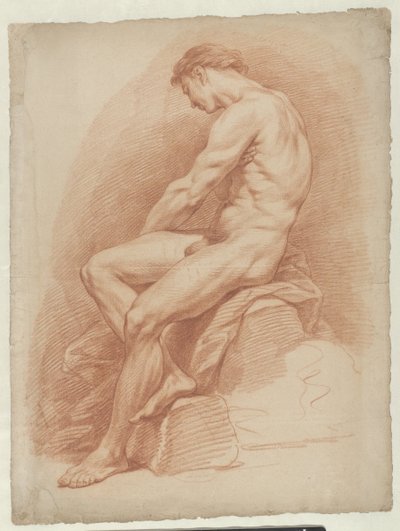 Seated Male Nude by Cornelis Joseph d