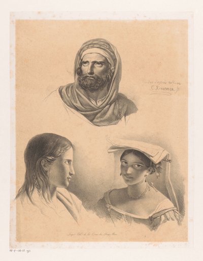 Three Portraits by Cornelis Kruseman