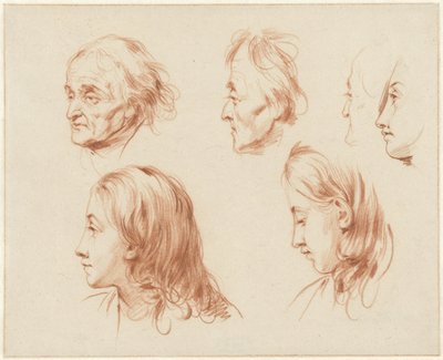 Studies of heads by Cornelis Kruseman