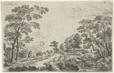 Landscape with Mule Driver by Cornelis Matthieu