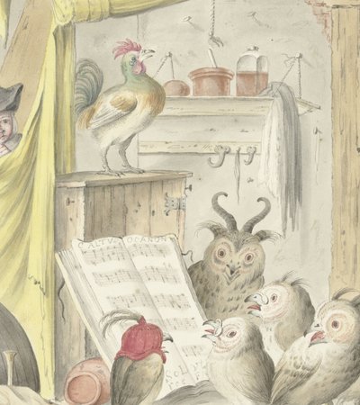 Interior with Bird Concert by Cornelis Saftleven (possibly)