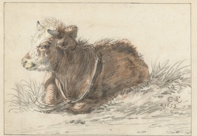 Lying Calf, Facing Left by Cornelis Saftleven