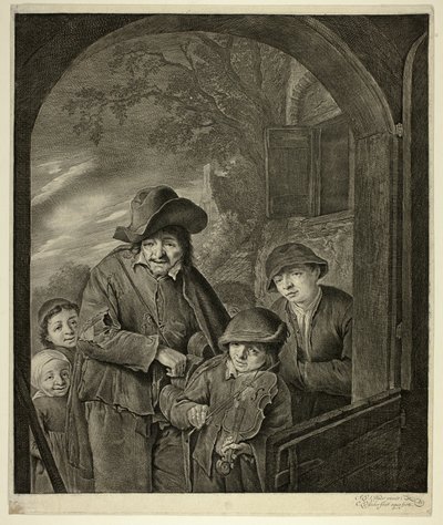 The Hurdy-Gurdy Player by Cornelis Visscher