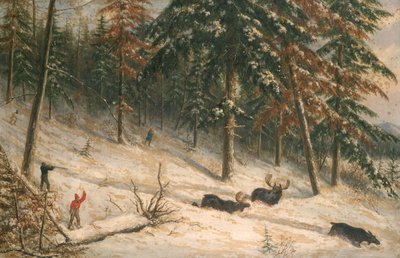 Hunting Moose by Cornelius Krieghoff