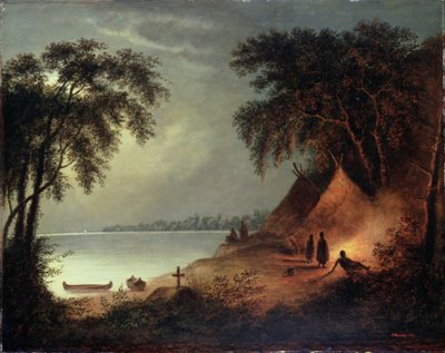 Indian Burial by Cornelius Krieghoff
