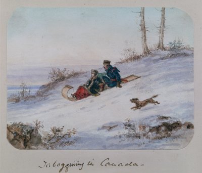 Tobogganing in Canada by Cornelius Krieghoff