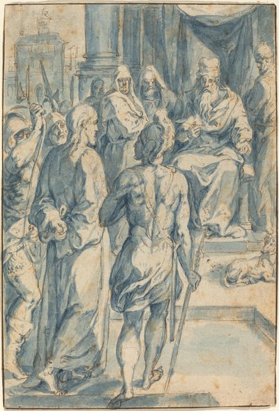 Christ before Caiaphas by Crispen van den Broecke
