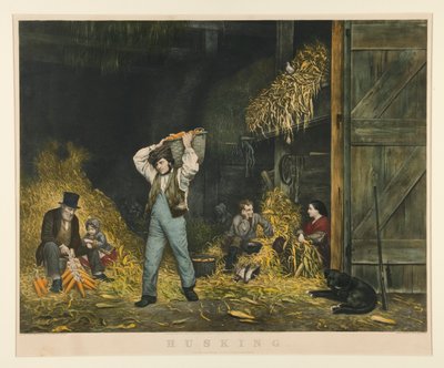 Husking by Currier and Ives