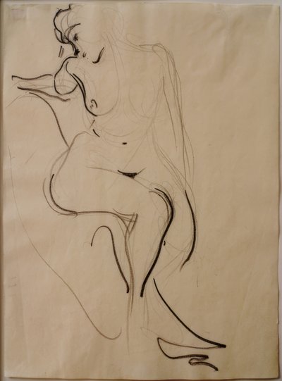 Seated Female Nude by Curt Herrmann