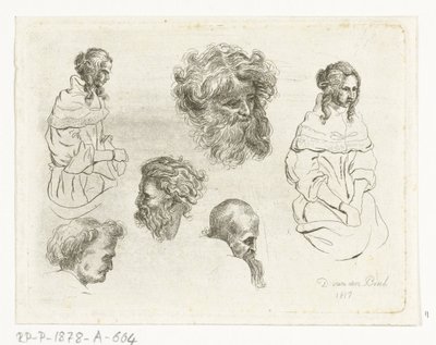 Study sheet with heads and women