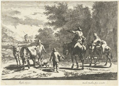 Shepherds and Cattle on the Road (Southern Landscapes) by Dancker Danckerts