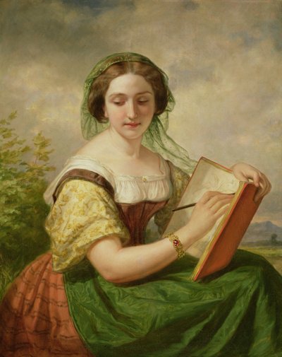 The Sketcher, Portrait of Mademoiselle Rosina by Daniel Huntington