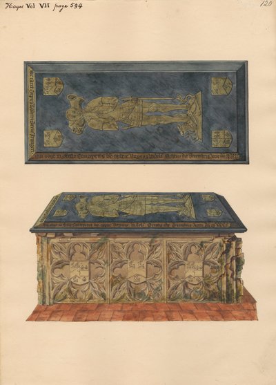 Tomb of Walter Grene from Hayes Church by Daniel Lysons