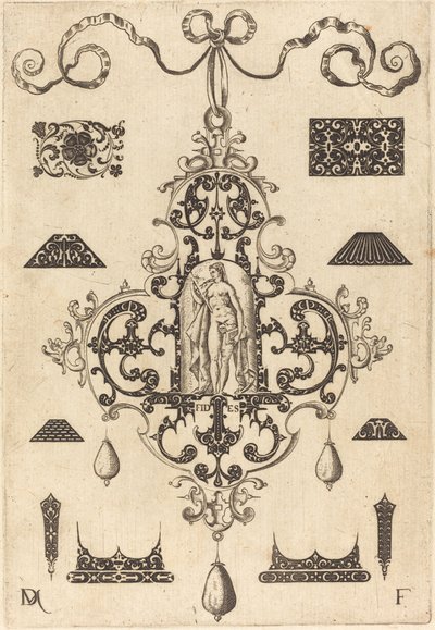 Large Pendant, Faith Standing at Centre by Daniel Mignot
