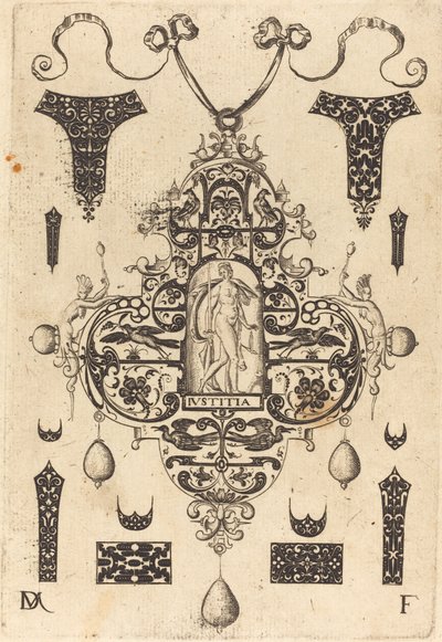 Large Pendant, Justice Standing at Centre by Daniel Mignot