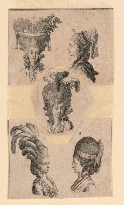 Five Headgears by Daniel Nikolaus Chodowiecki