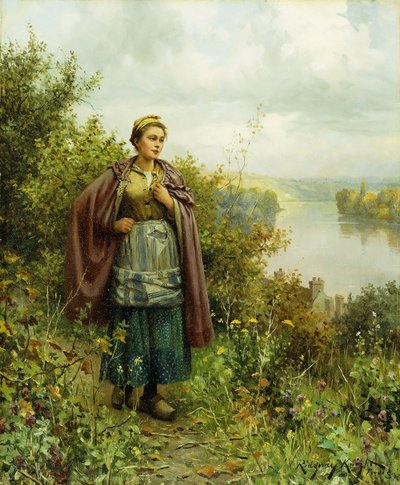 An Autumn Stroll by Daniel Ridgway Knight