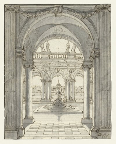 Square in Front of a Renaissance Palace by Daniel de Blieck
