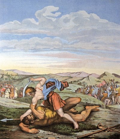 David and Goliath by Daniele da Volterra (1509 66) (after)