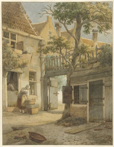 Courtyard of an Almshouse in Amsterdam by Daniël Kerkhoff