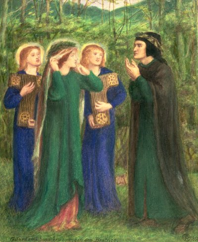 Dante Meeting Beatrice by Dante Gabriel Charles Rossetti