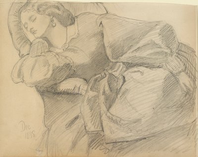 Ruth Herbert Asleep by Dante Gabriel Rossetti
